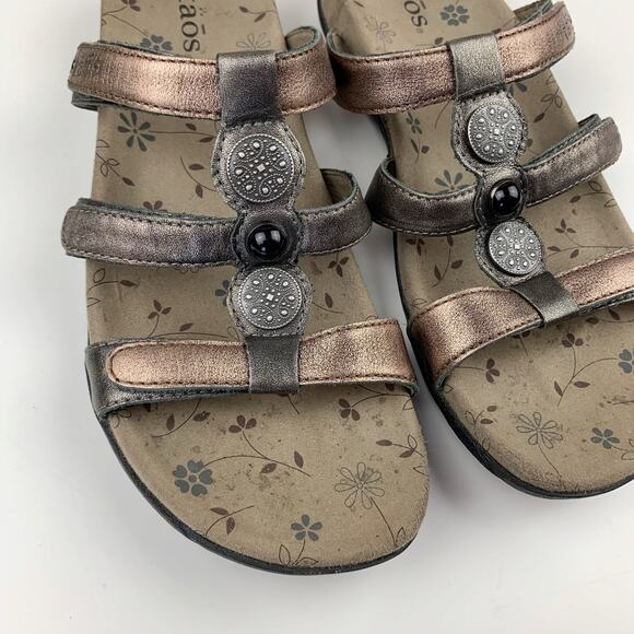 Taos Prize Sandals Slip On Comfort Metallic Bronze Adjustable Straps Women's 7 - Picture 4 of 10